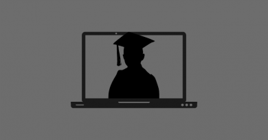 student on laptop screen