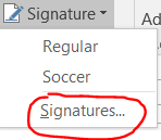Signatures Button Screenshot