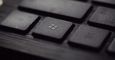 black laptop computer keyboard in closeup photo