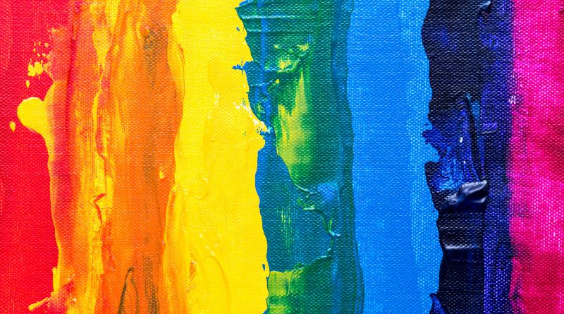 Photo of Rainbow Colored Painting On Canvas